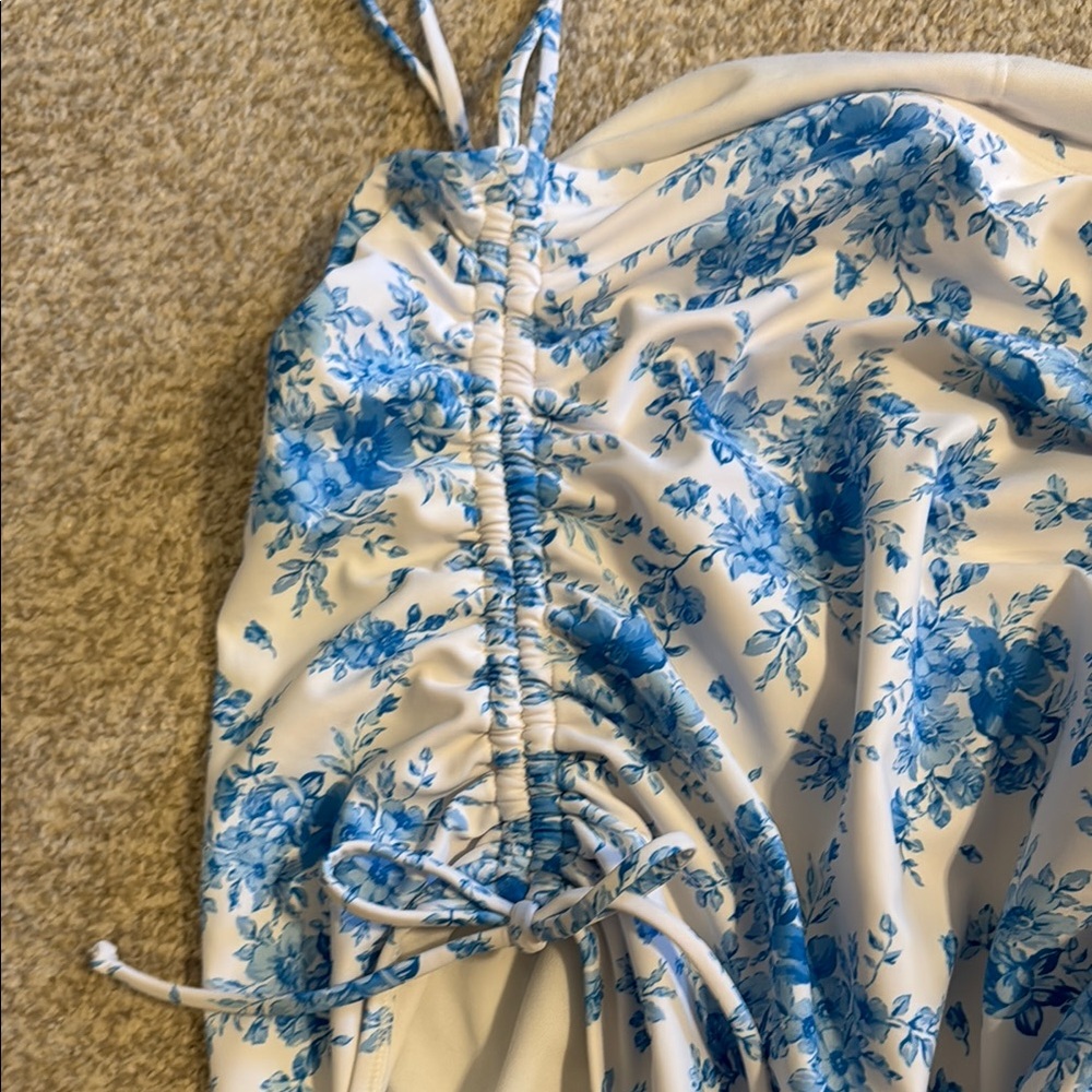 Wild Fable Blue Floral One-Piece Swimsuit - Picture 3 of 4